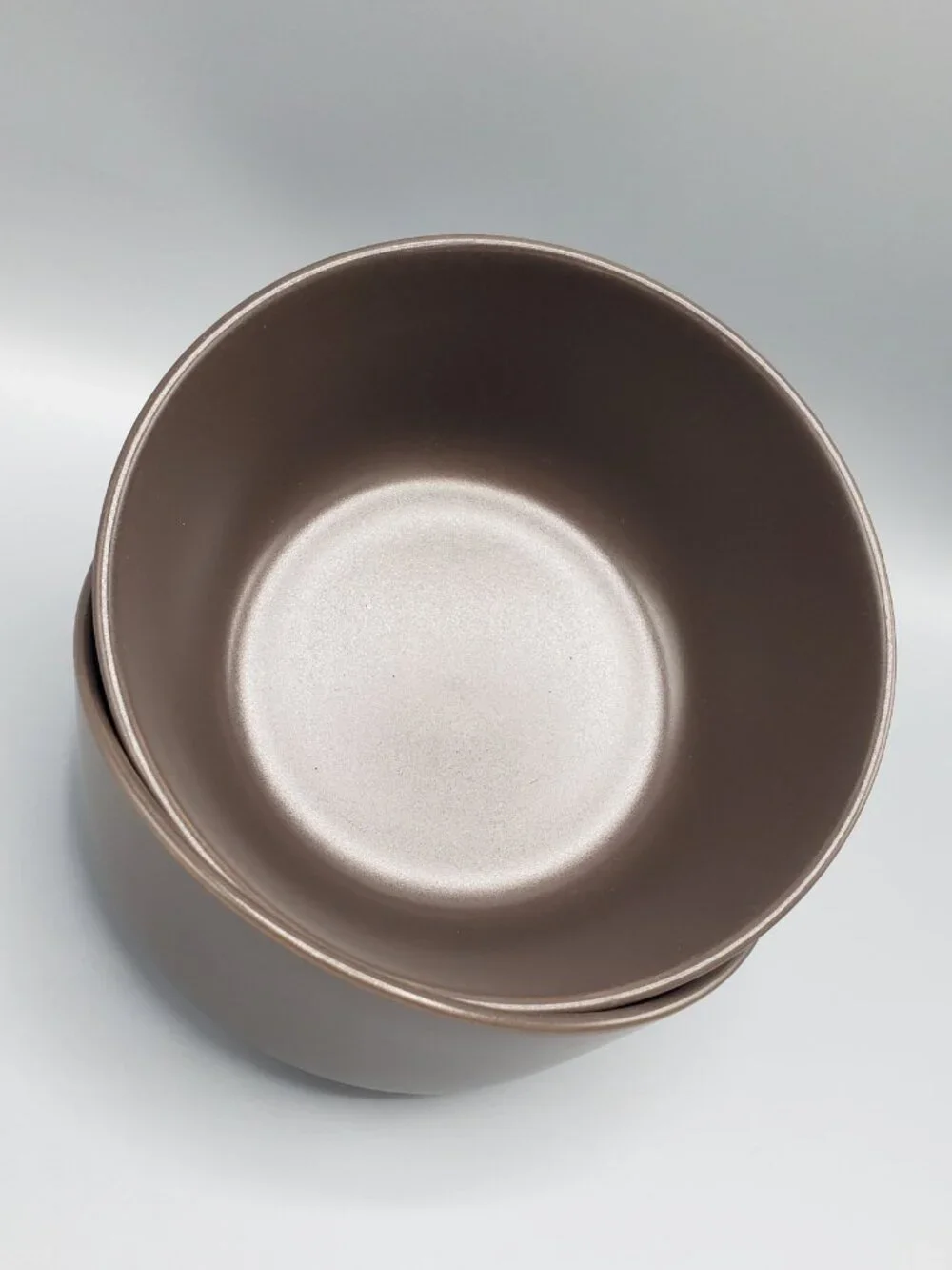Set of 2 IKEA Dinera 12011 Matte Brown Round Cereal Soup Bowls 5-3/4